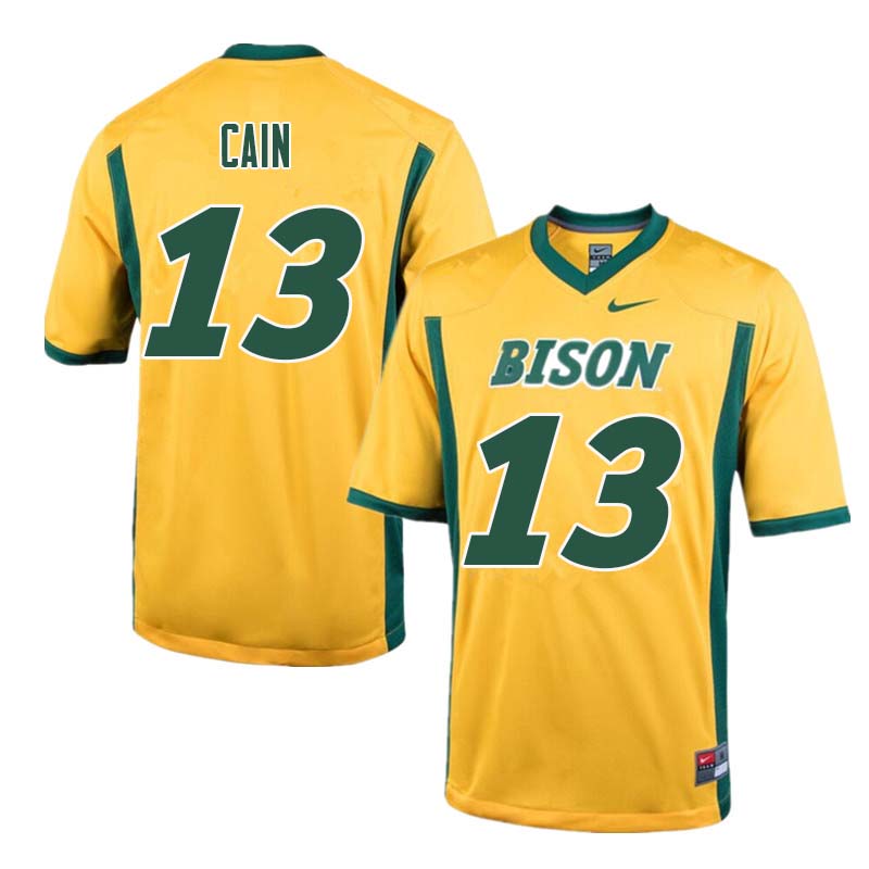 Men #13 Desmond Cain North Dakota State Bison College Football Jerseys Sale-Yellow - Click Image to Close